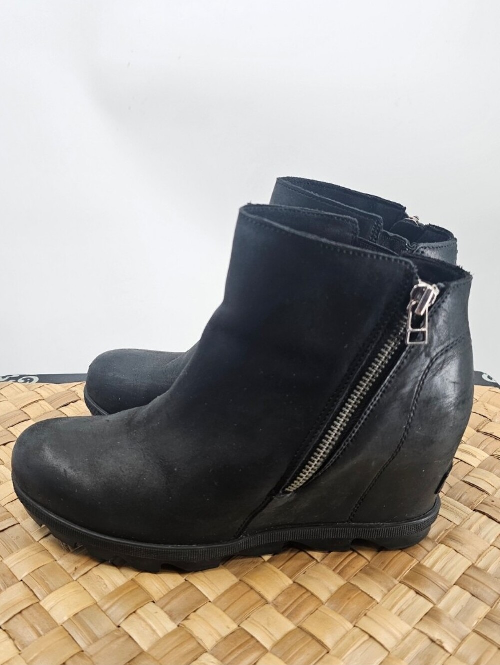 Sorel Black Joan of Arctic Wedge III Waterproof Ankle Boot Size 10